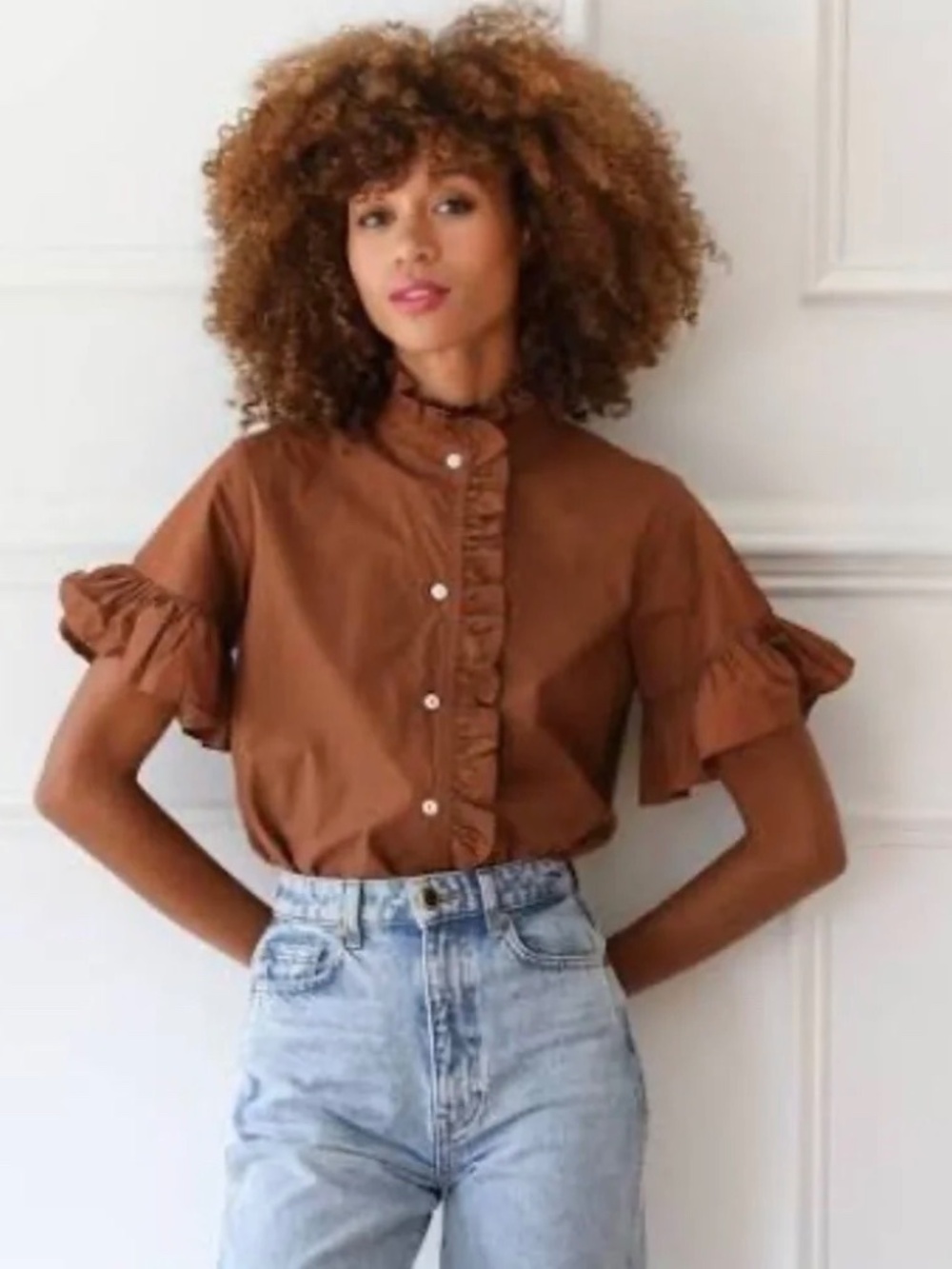 MILLE Vanessa Top in Brown *Altered* - XS